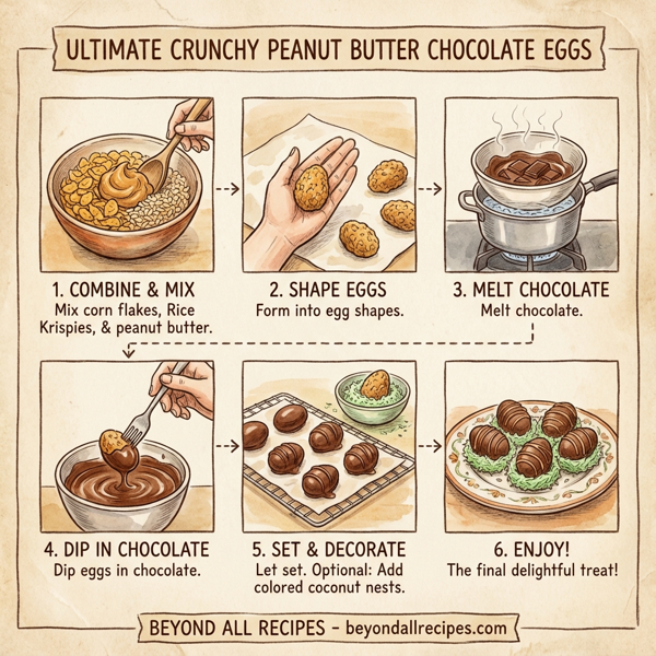 Ultimate Crunchy Peanut Butter Chocolate Eggs instructions