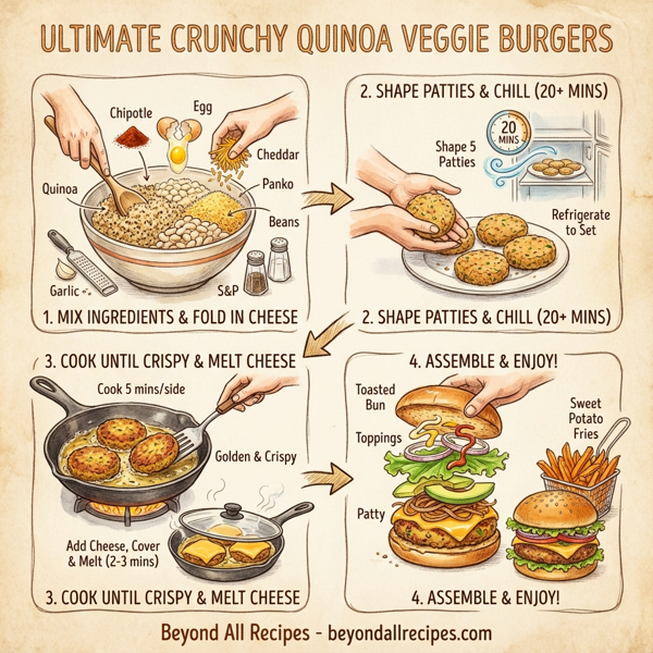Ultimate Crunchy Quinoa Veggie Burgers instructions