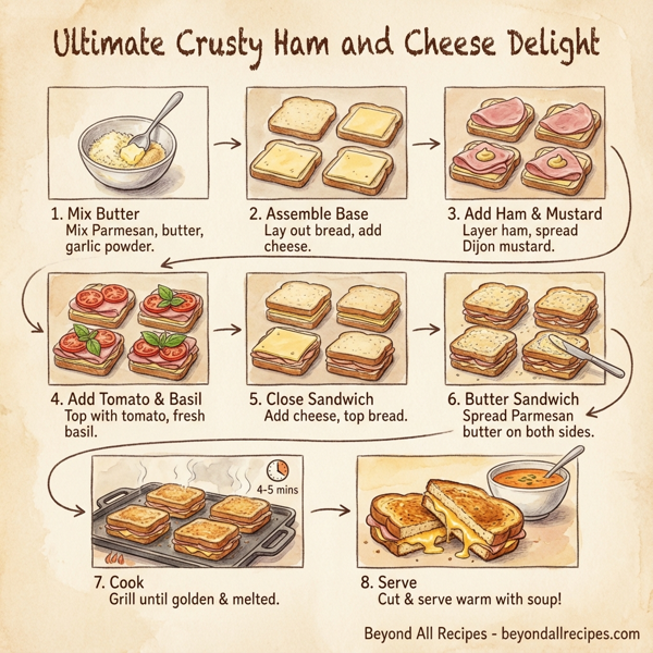 Ultimate Crusty Ham and Cheese Delight instructions