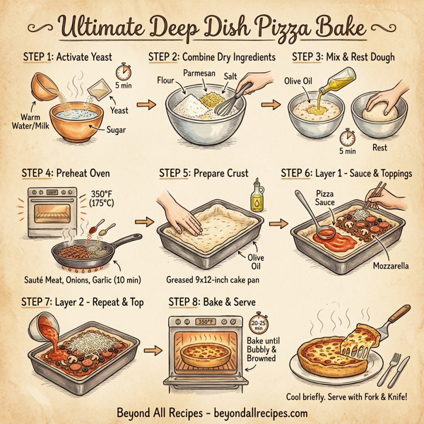 Ultimate Deep Dish Pizza Bake instructions