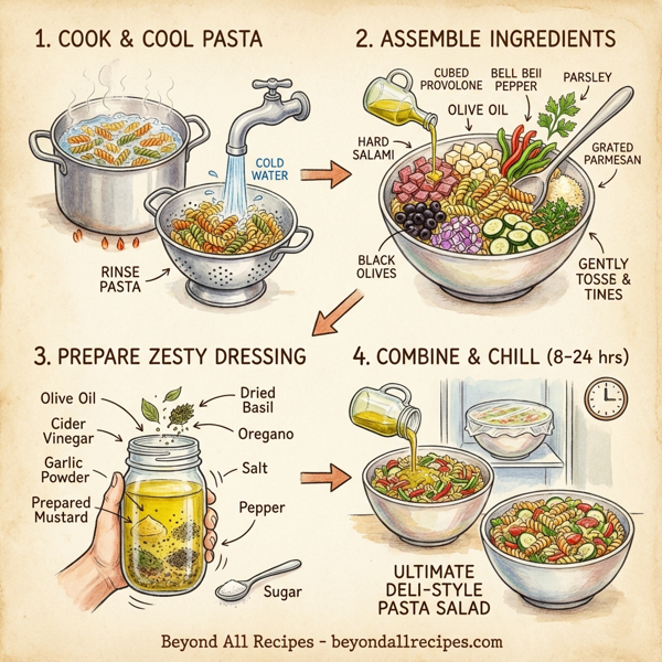Ultimate Deli-Style Pasta Salad instructions