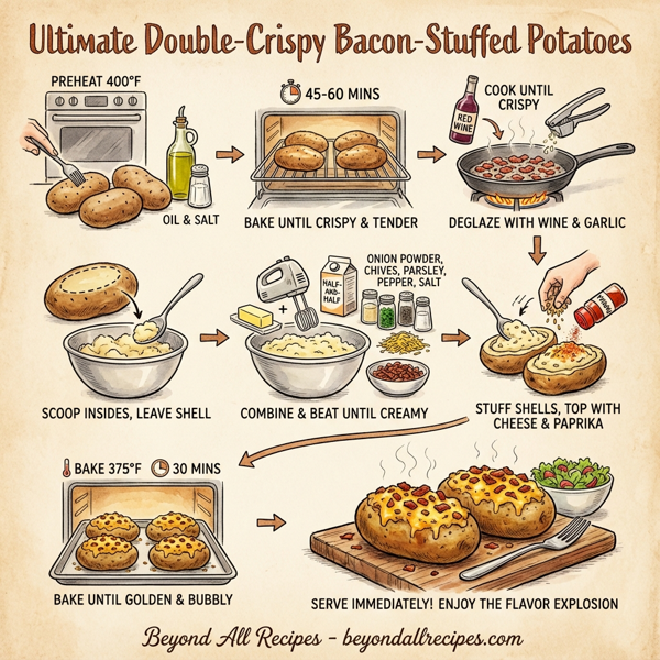 Ultimate Double-Crispy Bacon-Stuffed Potatoes instructions