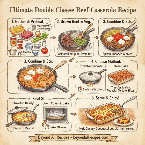 Ultimate Double Cheese Beef Casserole instructions