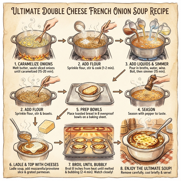 Ultimate Double Cheese French Onion Soup instructions