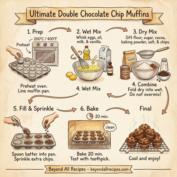 Ultimate Double Chocolate Chip Muffins instructions