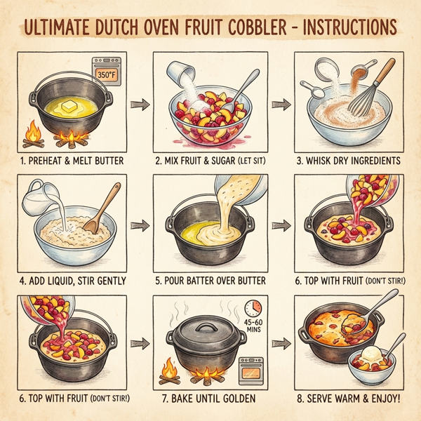 Ultimate Dutch Oven Fruit Cobbler instructions