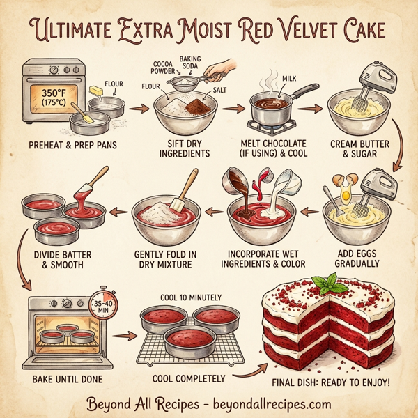 Ultimate Extra Moist Red Velvet Cake instructions
