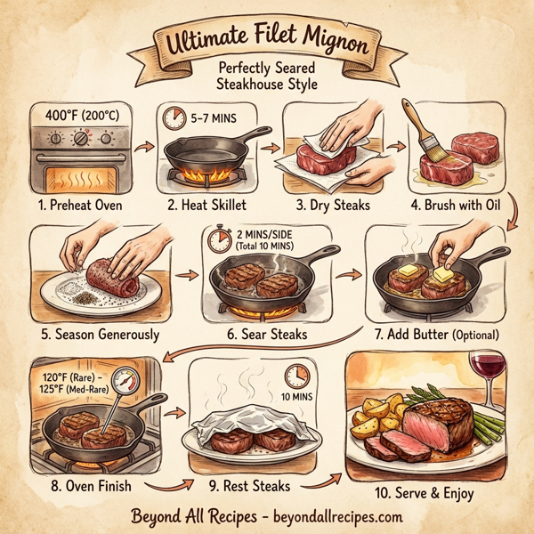 Ultimate Filet Mignon: Perfectly Seared Steakhouse Style instructions