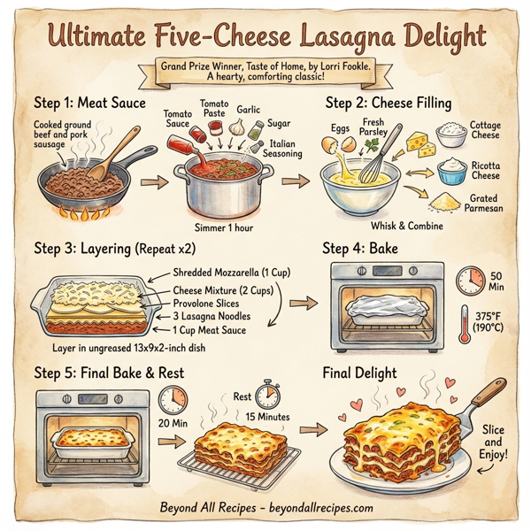 Ultimate Five-Cheese Lasagna Delight instructions