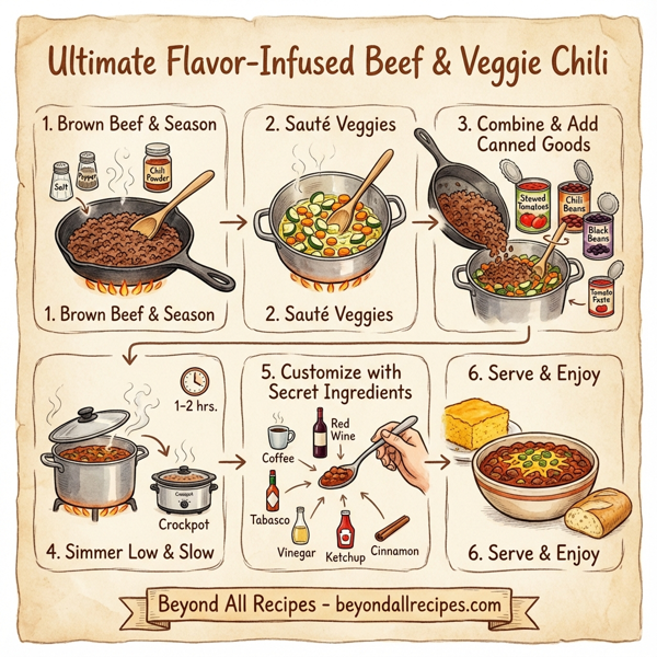 Ultimate Flavor-Infused Beef & Veggie Chili instructions