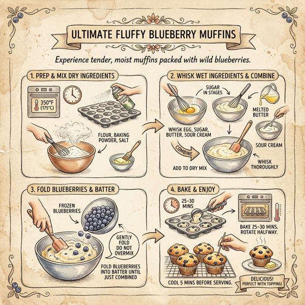 Ultimate Fluffy Blueberry Muffins instructions