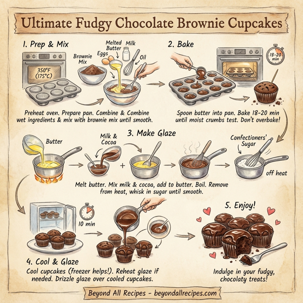Ultimate Fudgy Chocolate Brownie Cupcakes instructions