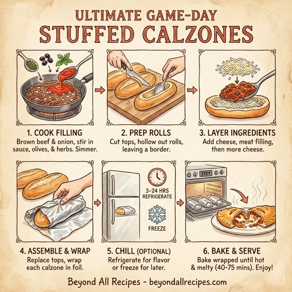 Ultimate Game-Day Stuffed Calzones instructions