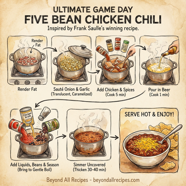 Ultimate Game Day Five Bean Chicken Chili instructions