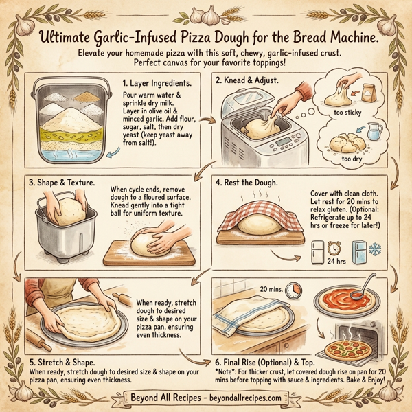 Ultimate Garlic-Infused Pizza Dough for the Bread Machine instructions