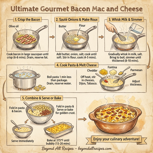 Ultimate Gourmet Bacon Mac and Cheese instructions