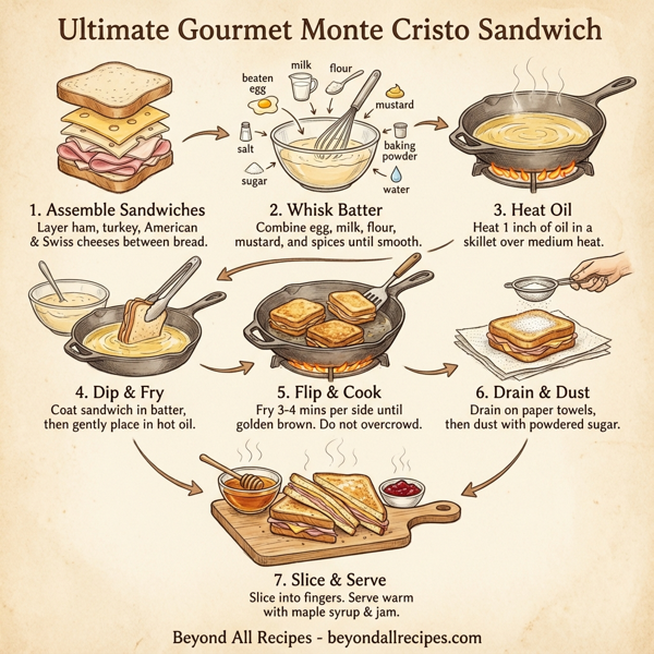 Ultimate Gourmet Monte Cristo Sandwich instructions