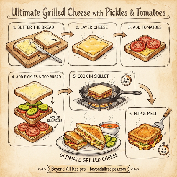 Ultimate Grilled Cheese with Pickles and Tomatoes instructions
