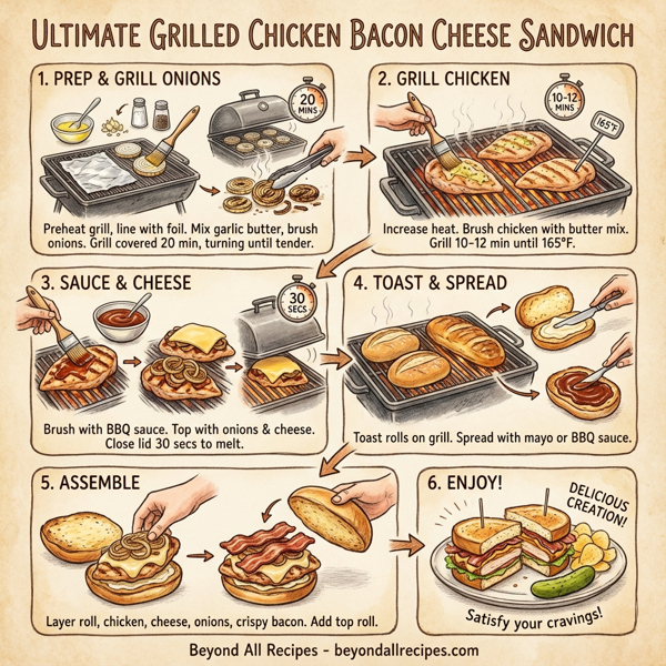 Ultimate Grilled Chicken Bacon Cheese Sandwich instructions