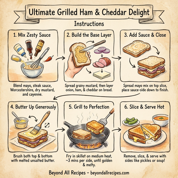 Ultimate Grilled Ham and Cheddar Delight instructions