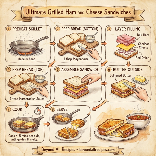 Ultimate Grilled Ham and Cheese Sandwiches instructions