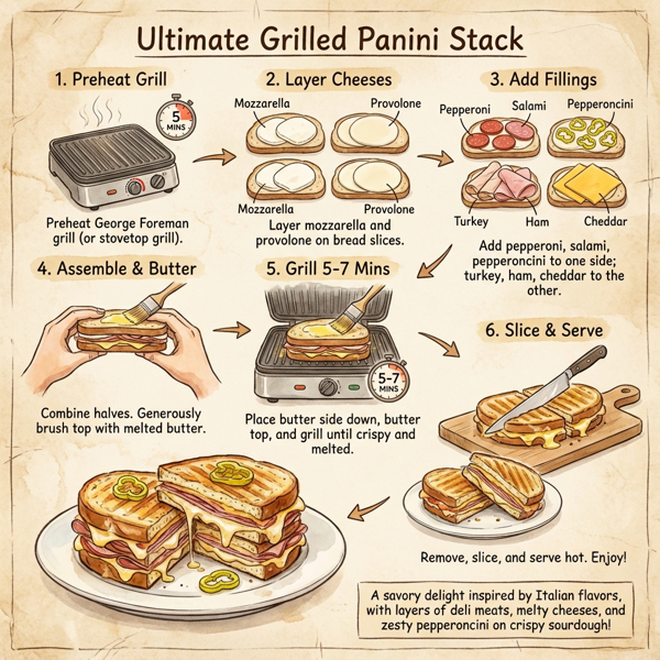 Ultimate Grilled Panini Stack instructions