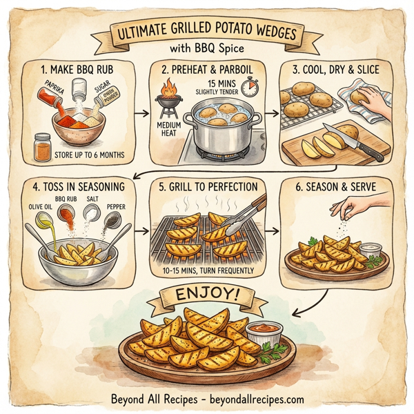 Ultimate Grilled Potato Wedges with BBQ Spice instructions