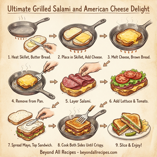 Ultimate Grilled Salami and American Cheese Delight instructions
