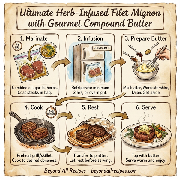 Ultimate Herb-Infused Filet Mignon with Gourmet Compound Butter instructions