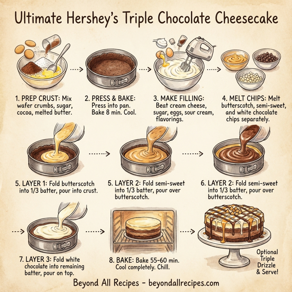 Ultimate Hershey's Triple Chocolate Cheesecake instructions