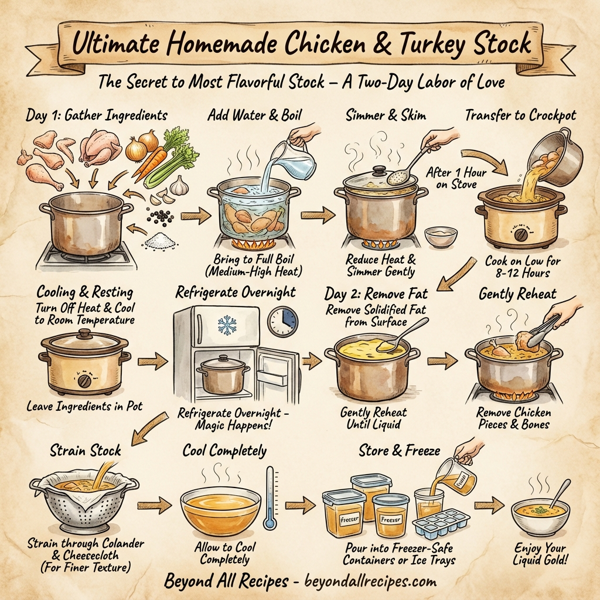 Ultimate Homemade Chicken & Turkey Stock instructions