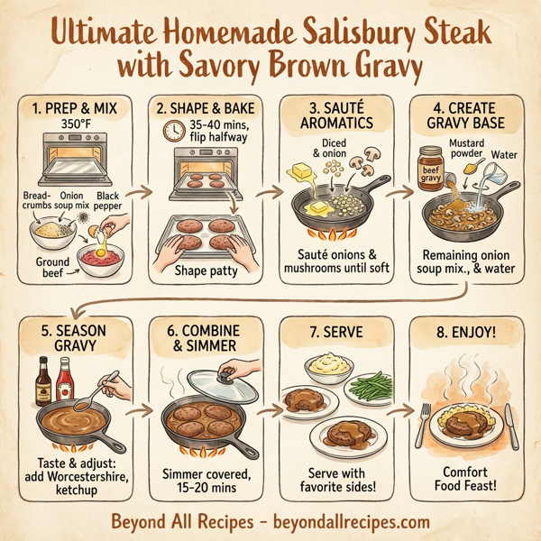 Ultimate Homemade Salisbury Steak with Savory Brown Gravy instructions