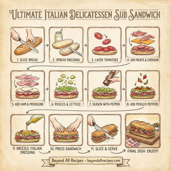 Ultimate Italian Delicatessen Sub Sandwich instructions