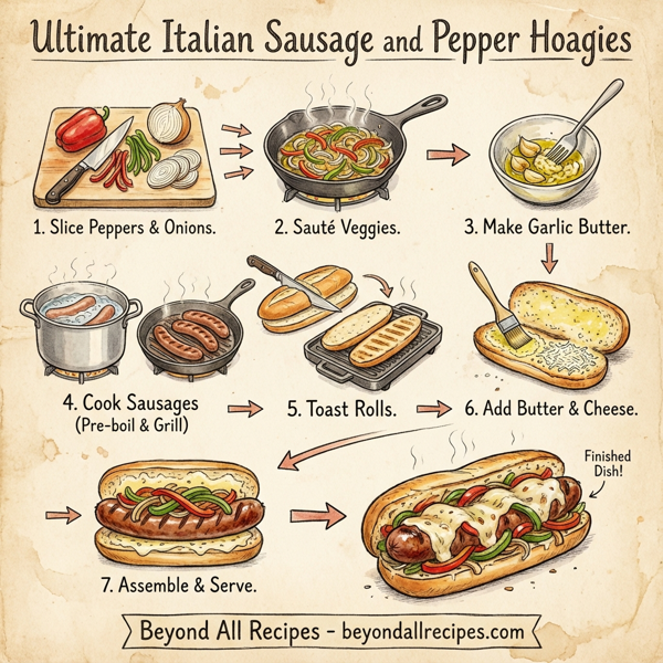 Ultimate Italian Sausage and Pepper Hoagies instructions
