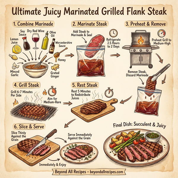 Ultimate Juicy Marinated Grilled Flank Steak instructions