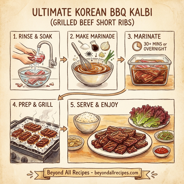 Ultimate Korean BBQ Kalbi (Grilled Beef Short Ribs) instructions