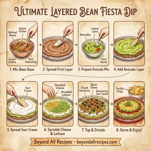 Ultimate Layered Bean Fiesta Dip instructions