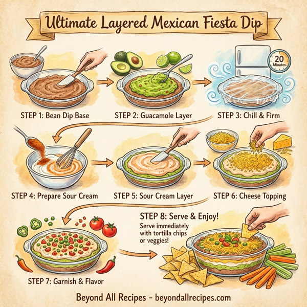 Ultimate Layered Mexican Fiesta Dip instructions