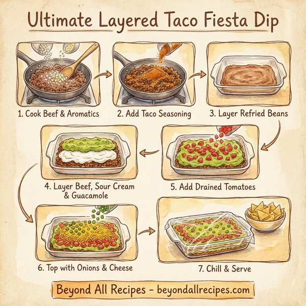 Ultimate Layered Taco Fiesta Dip instructions