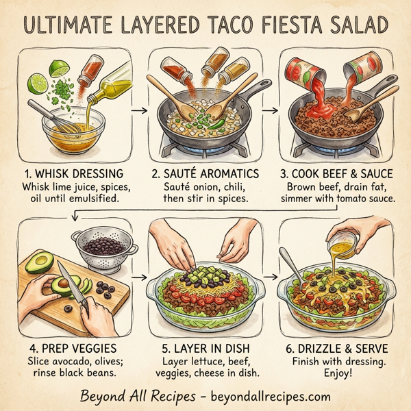 Ultimate Layered Taco Fiesta Salad instructions