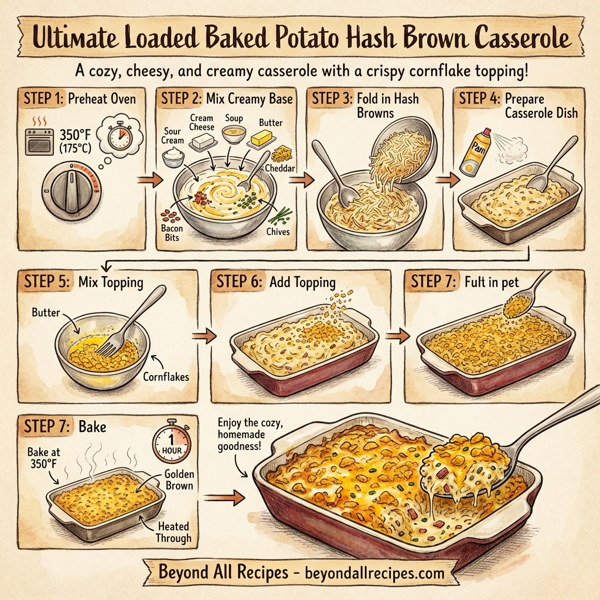 Ultimate Loaded Baked Potato Hash Brown Casserole instructions