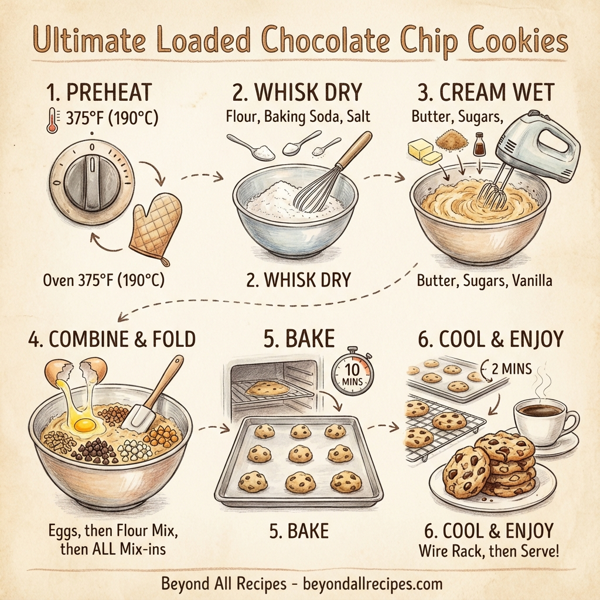 Ultimate Loaded Chocolate Chip Cookies instructions