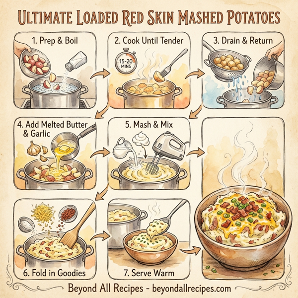 Ultimate Loaded Red Skin Mashed Potatoes instructions