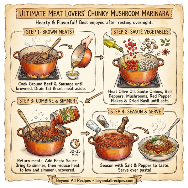 Ultimate Meat Lovers' Chunky Mushroom Marinara instructions