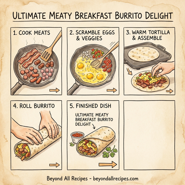 Ultimate Meaty Breakfast Burrito Delight instructions