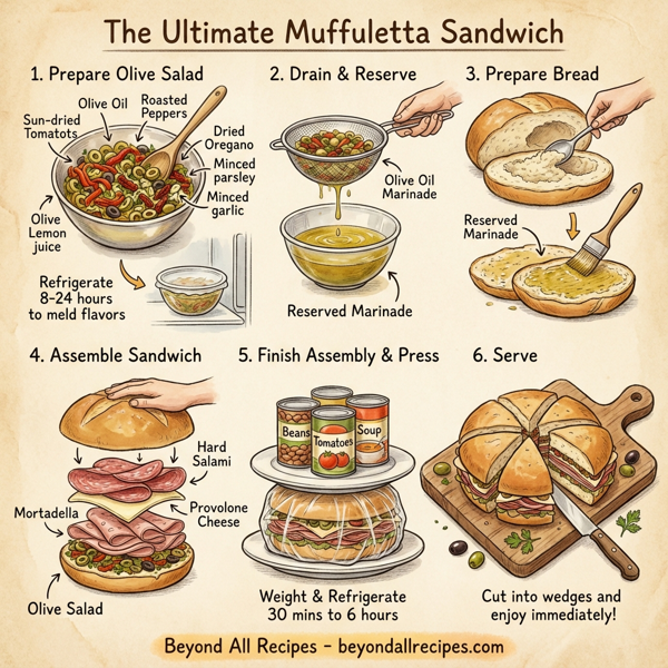 Ultimate Muffuletta Sandwich instructions