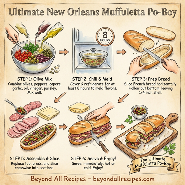 Ultimate New Orleans Muffuletta Po-Boy instructions