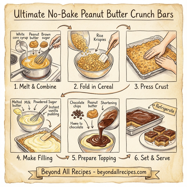 Ultimate No-Bake Peanut Butter Crunch Bars instructions