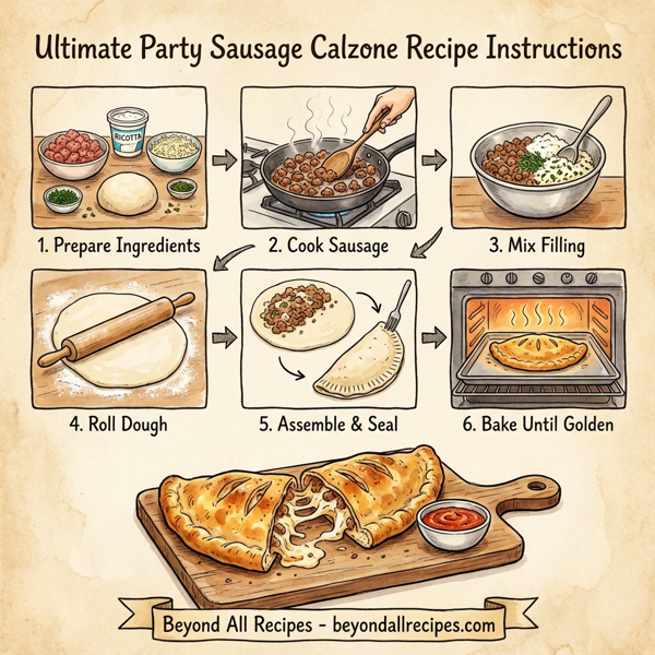 Ultimate Party Sausage Calzone instructions