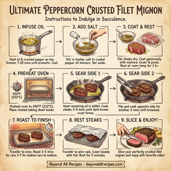 Ultimate Peppercorn Crusted Filet Mignon instructions